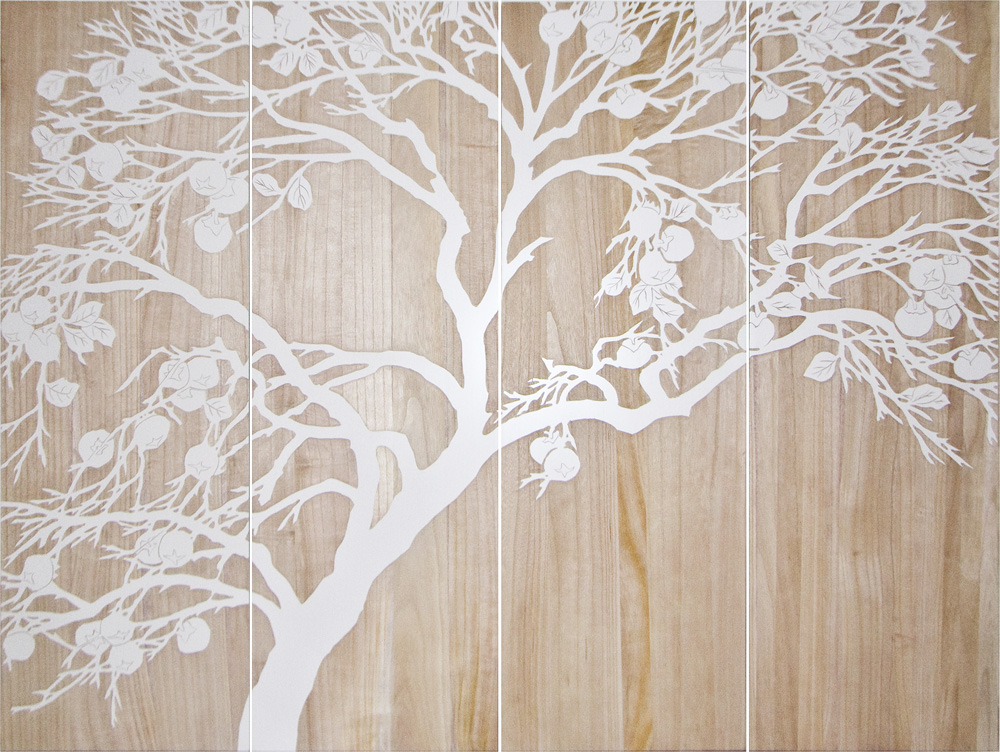 HP061 Wall Décor art wood panel hand carved botanical